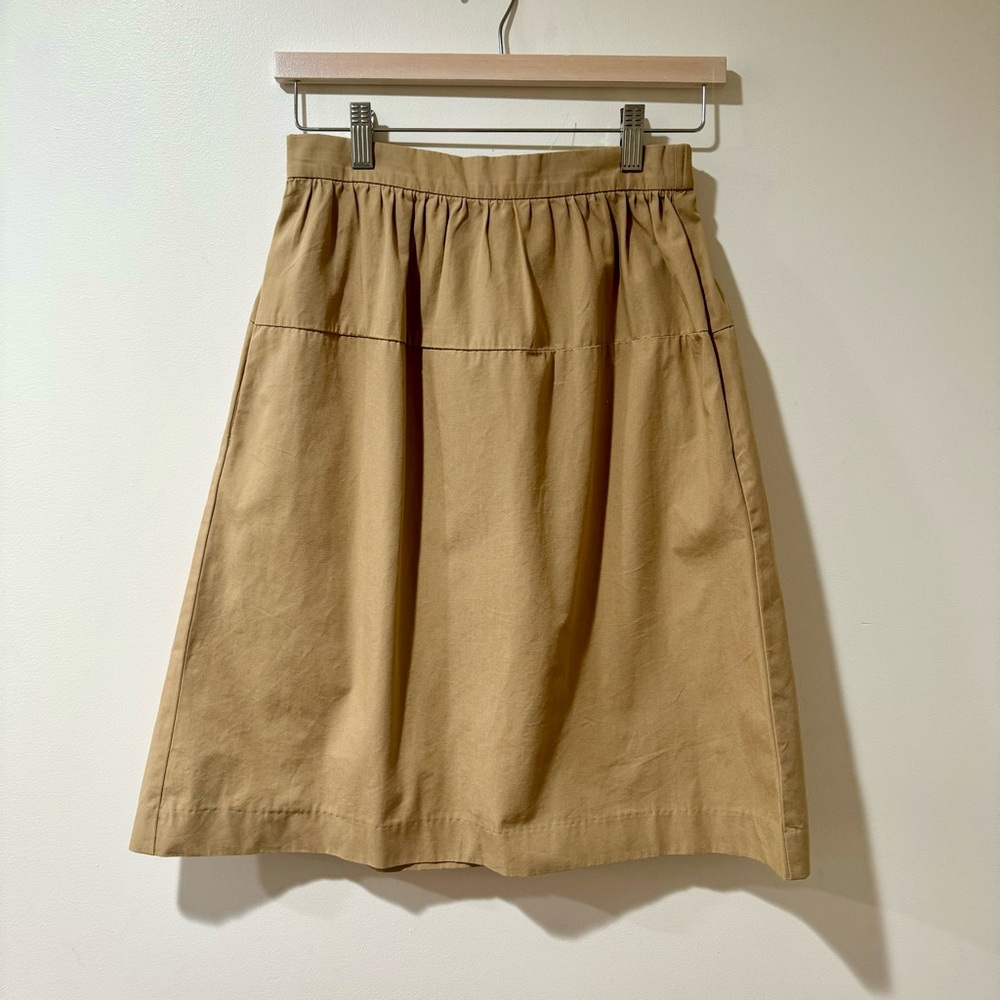 VGUC Khaki A-line Midi Skirt, Size XS Petite